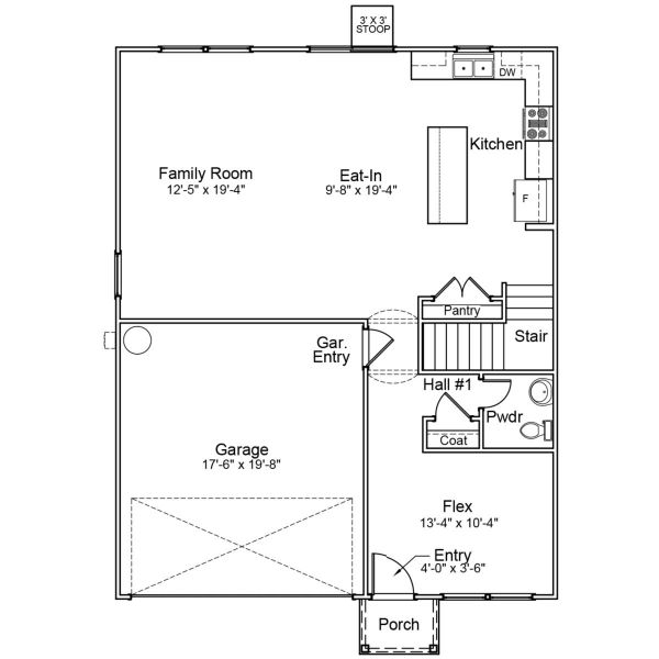 2D floor plan layout for the Lancaster - Genesis Value Collection by Mungo Homes in Killians Crossing, Blythewood, SC (Image 4).