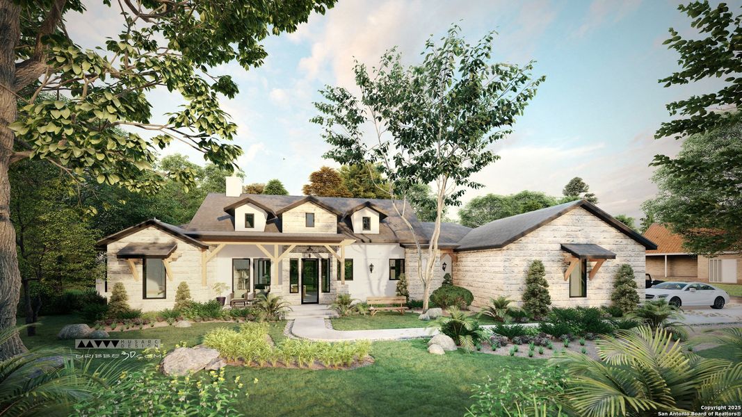 Front exterior of a new home in , La Vernia, TX, highlighting curb appeal (Image 21).