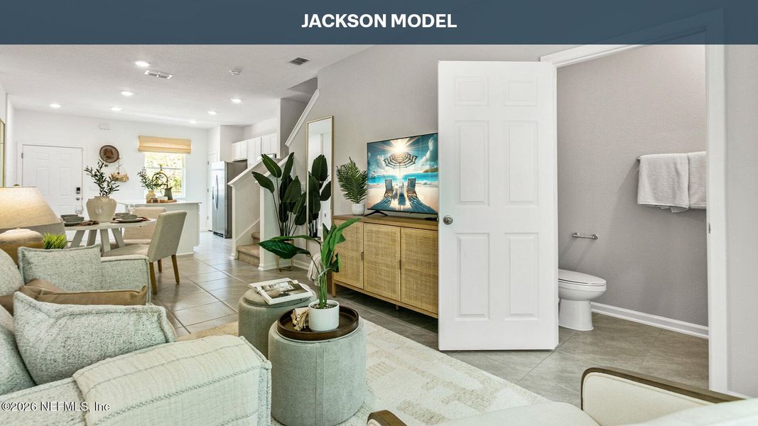 Furnished interior view inside a new home in Cordera Townhomes, St. Augustine (Image 3).