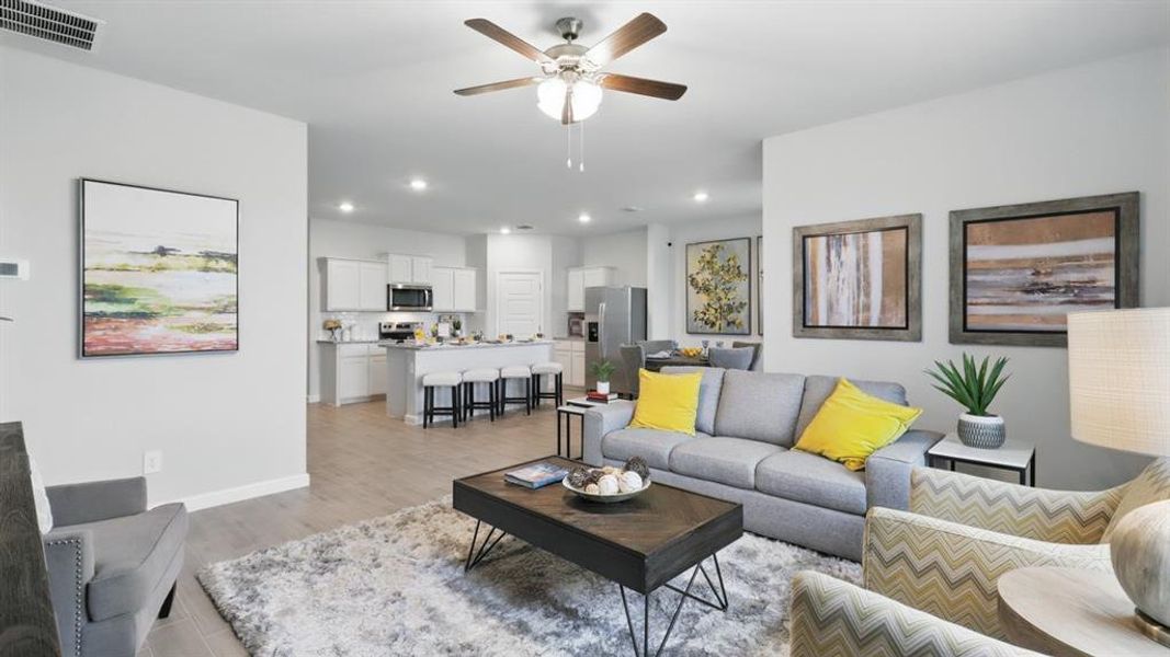 Furnished interior view inside a new home in Monarch at the Meadows, Denton (Image 18). Furnished interior view inside a new home in Monarch at the Meadows, Denton (Image 18).