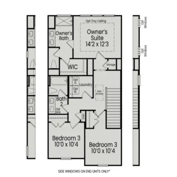 2D floor plan layout for the The Mitchell Exterior by Davidson Homes LLC in Camden Park, Knightdale, NC (Image 3).