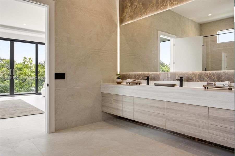 Bathroom with double vanity