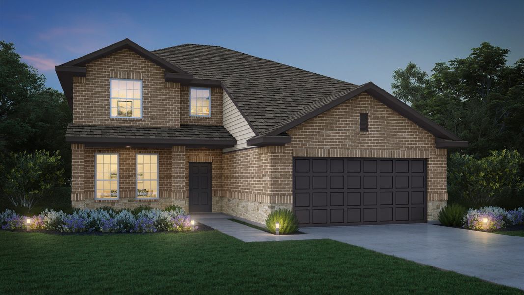 Representative exterior photo of a completed home built from the The Summit by Legend Homes in Bluestem, Brookshire, TX (Image 8). Representative exterior photo of a completed home built from the The Summit by Legend Homes in Bluestem, Brookshire, TX (Image 8).