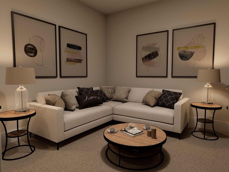 Representative furnished interior of a home built from the The Brookford by David Weekley Homes in The George - Enclave Collection, Richmond (Image 5). Representative furnished interior of a home built from the The Brookford by David Weekley Homes in The George - Enclave Collection, Richmond (Image 5).