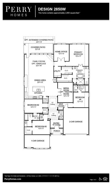 Floor Plan for 2850W