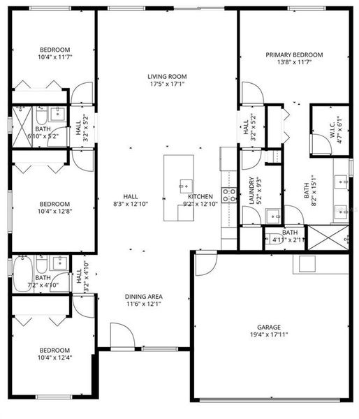 2D floor plan layout of this home in , Indian Lake Estates, FL (Image 5).