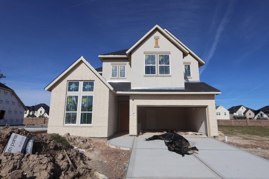 In-progress construction of a new home in Woodson’s Reserve 45′, Spring, TX (Image 6).