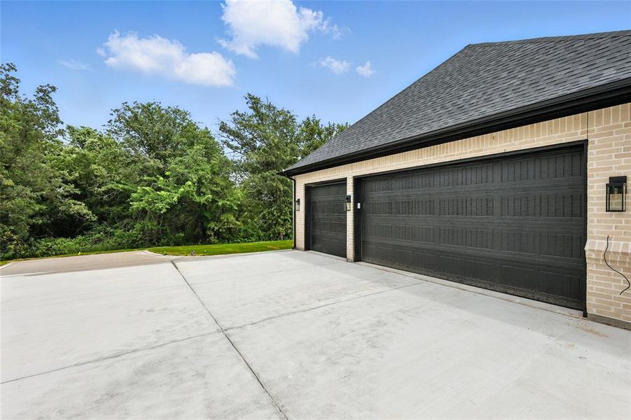 Garage with driveway