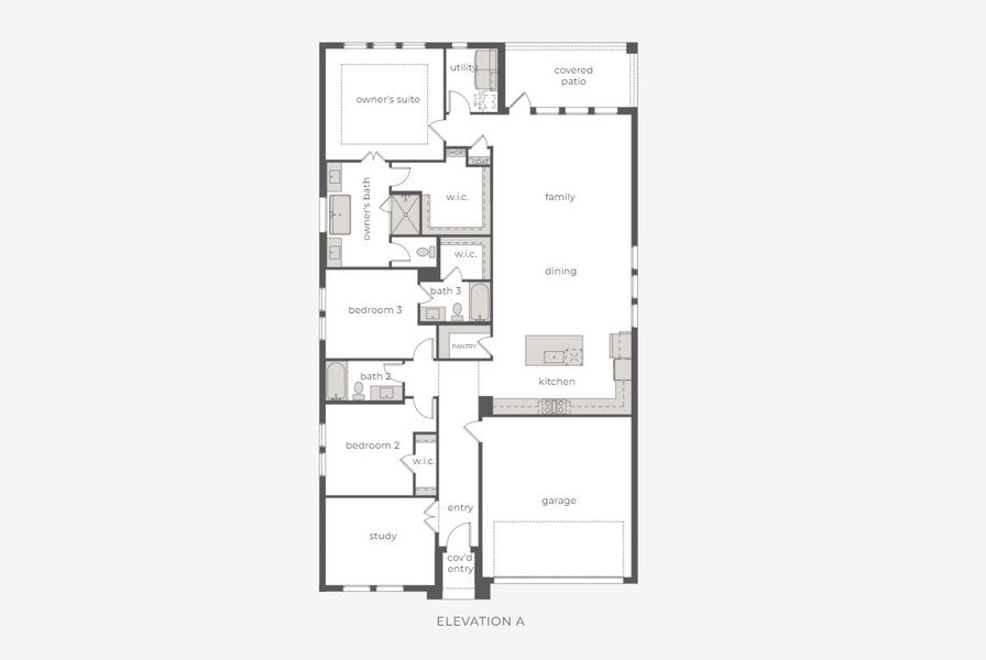 2D floor plan layout for the Brice II by Normandy Homes in Painted Tree - Woodland West, McKinney, TX (Image 3). 2D floor plan layout for the Brice II by Normandy Homes in Painted Tree - Woodland West, McKinney, TX (Image 3).