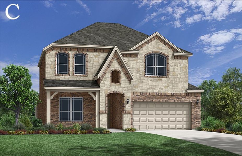 Representative exterior photo of a completed home built from the Lufkin by Windsor Homes in Oak Ridge Park, Corinth, TX (Image 23).