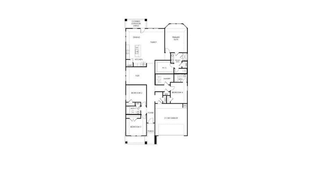 2D floor plan layout of this home in Colony at Cole Springs - Boulevard Collection, Buda, TX (Image 2). 2D floor plan layout of this home in Colony at Cole Springs - Boulevard Collection, Buda, TX (Image 2).