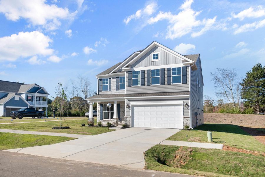 Front exterior of a new home in Pisgah Park, Kernersville, NC, highlighting curb appeal (Image 2).
