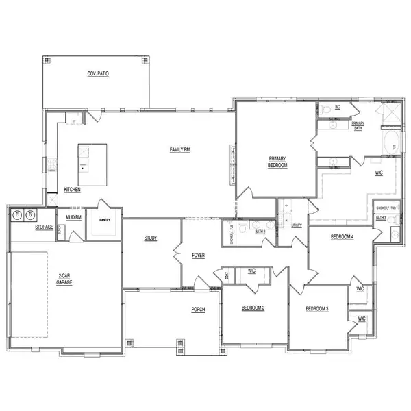 2D floor plan layout of this home in Peaks at Lone Elm, Waxahachie, TX (Image 2). 2D floor plan layout of this home in Peaks at Lone Elm, Waxahachie, TX (Image 2).