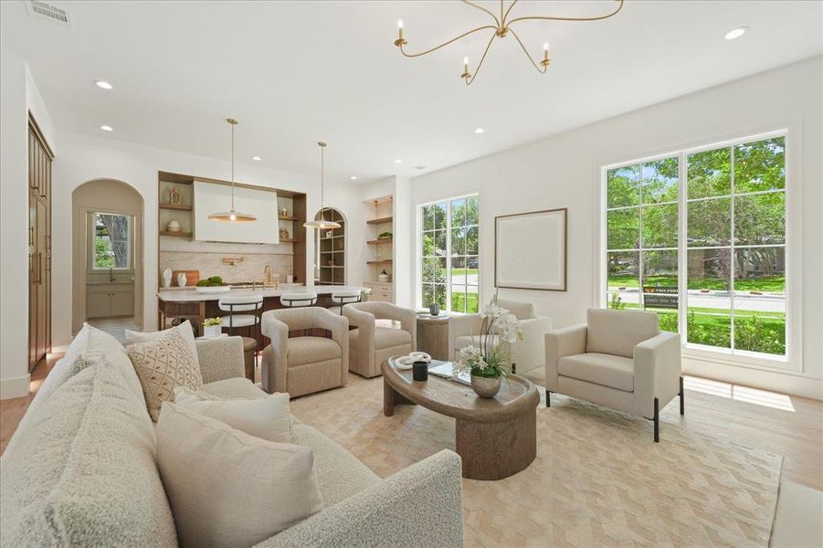 Furnished interior view inside a new home in , Dallas (Image 29).