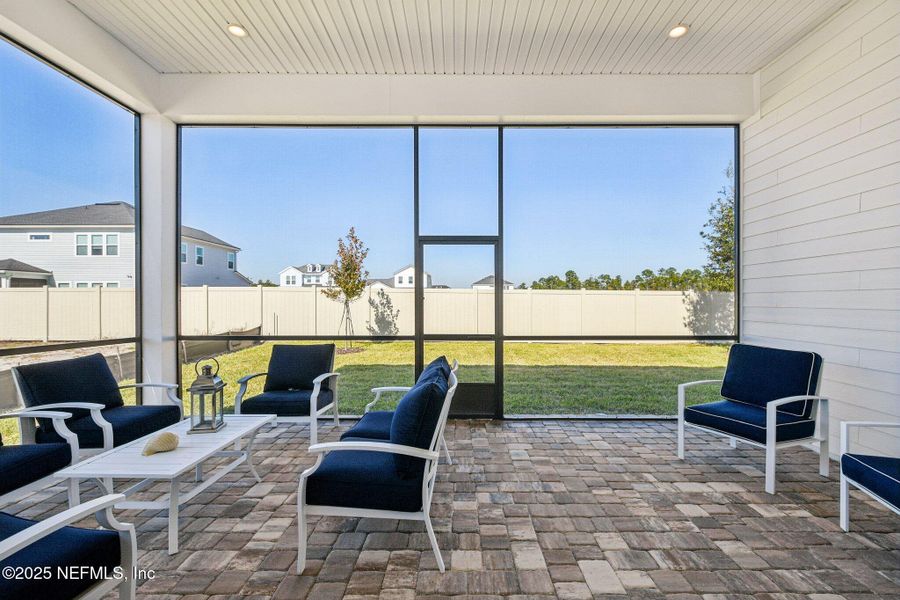 Exterior details and patio area of a home in Seabrook Village II, Ponte Vedra (Image 33). Exterior details and patio area of a home in Seabrook Village II, Ponte Vedra (Image 33).