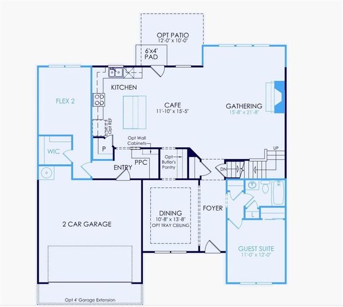 2D floor plan layout of this home in Sierra Creek, Hoschton, GA (Image 5).