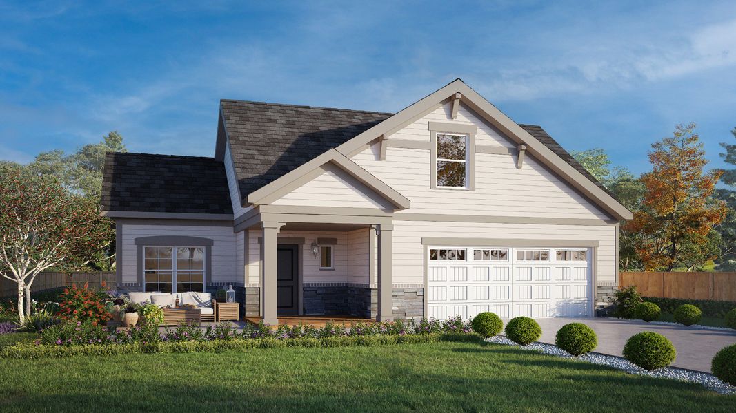 Representative exterior photo of a completed home built from the Palazzo by Epcon Communities in Winfrey Estates, Tomball, TX (Image 12). Representative exterior photo of a completed home built from the Palazzo by Epcon Communities in Winfrey Estates, Tomball, TX (Image 12).