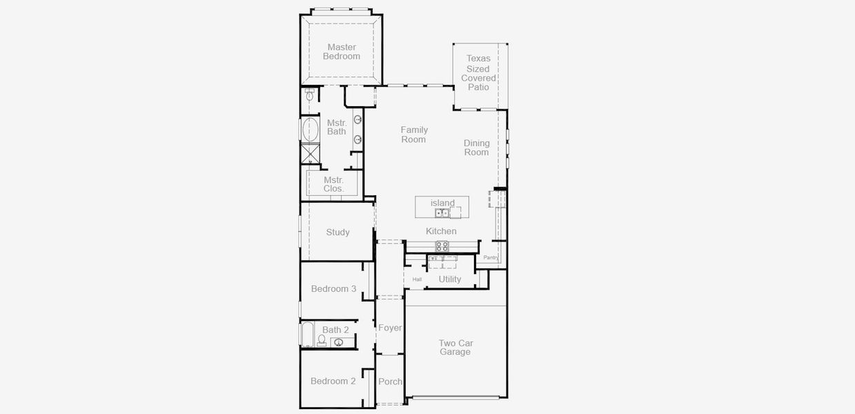 2D floor plan layout of this home in Parmer Ranch, Georgetown, TX (Image 4).