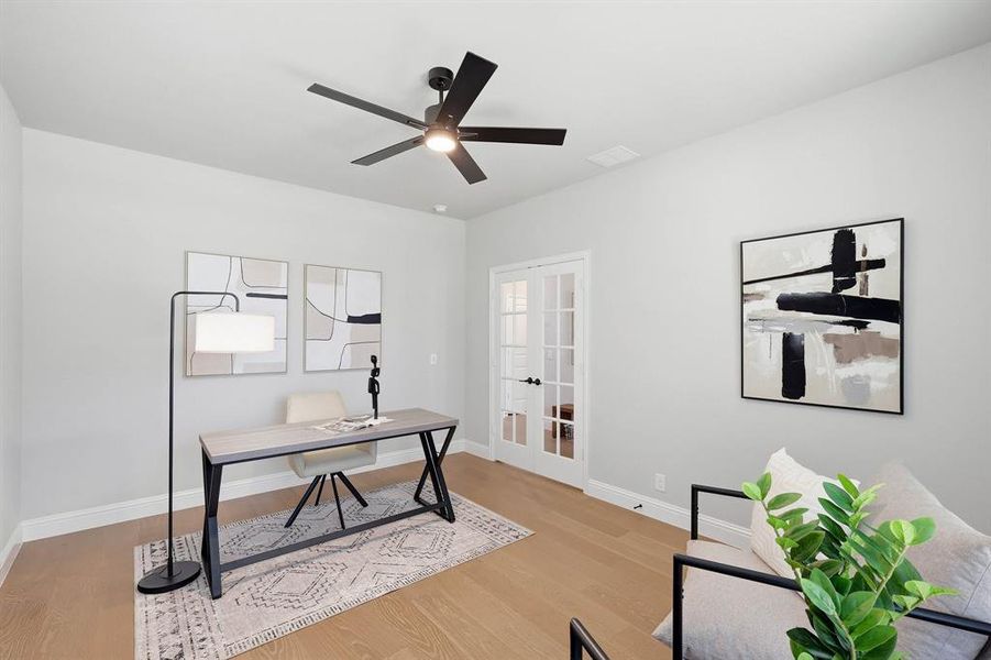 Furnished interior view inside a new home in Union Park, Little Elm (Image 9). Furnished interior view inside a new home in Union Park, Little Elm (Image 9).