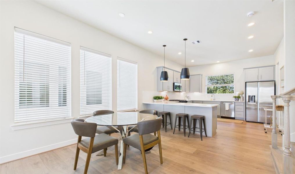 Discover the beautiful open concept style 2nd floor showing views to the kitchen