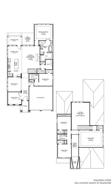 2D floor plan layout of this home in Kallison Ranch 50', San Antonio, TX (Image 2).
