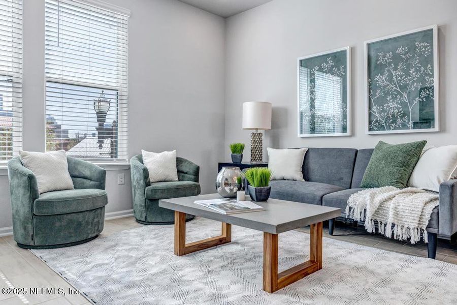 Furnished interior view inside a new home in Johnson Commons, Jacksonville (Image 23). Furnished interior view inside a new home in Johnson Commons, Jacksonville (Image 23).