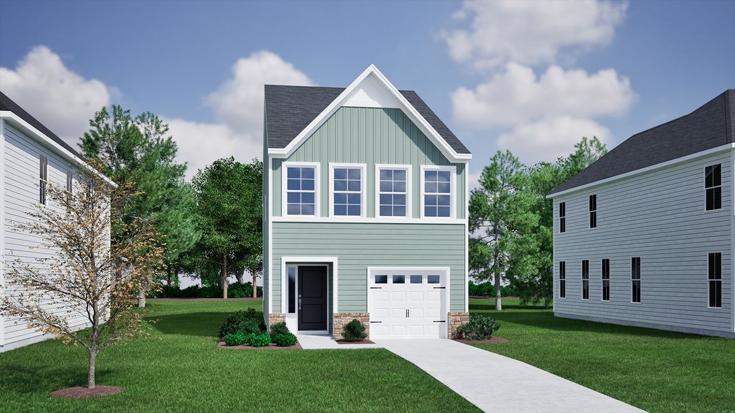 Representative exterior photo of a completed home built from the Dillon - Genesis Value Collection by Mungo Homes in Central Creek, Goose Creek, SC (Image 6).