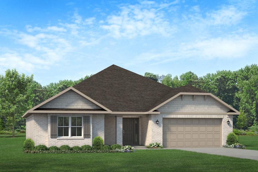 Representative exterior photo of a completed home built from the 1902 by Adams Homes in Copper Creek, Winterville, NC (Image 29).