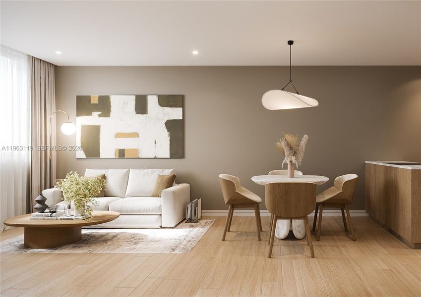 Furnished interior view inside a new home in , Miami (Image 11).