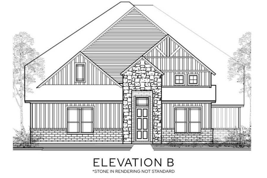 Representative rendering of the exterior for the The Montgomery by Lillian Custom Homes (Image 4).