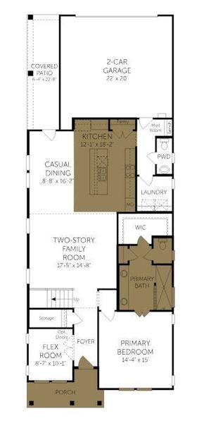 2D floor plan layout of this home in Landmark, Denton, TX (Image 4).