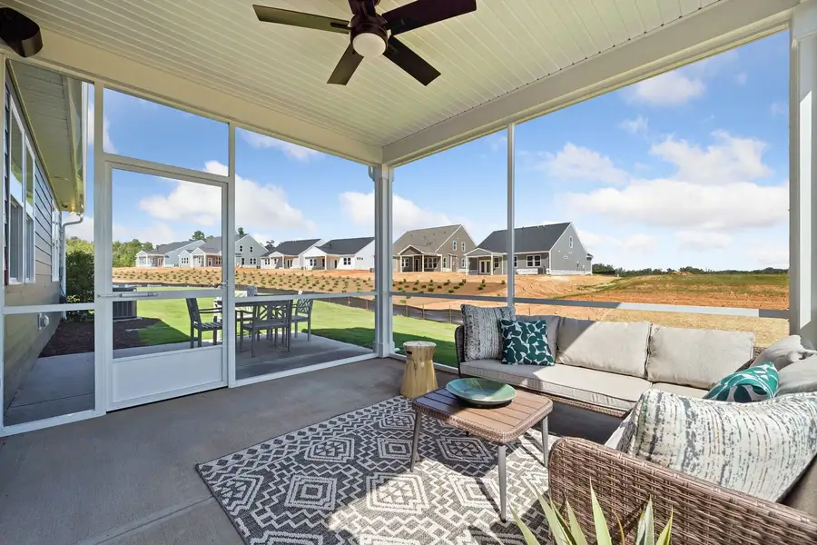 Exterior details and patio area of a home in The Beacon at Old Peachtree Single Family Homes, Lawrenceville (Image 89).