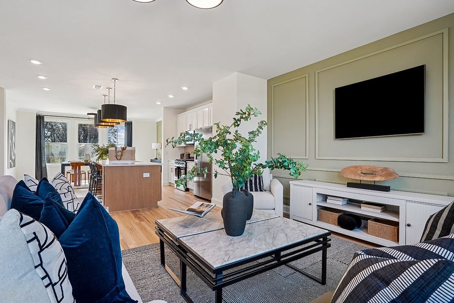 Representative furnished interior of a home built from the Pamlico by Caruso Homes in Midtown Rows, Fuquay Varina (Image 15). Representative furnished interior of a home built from the Pamlico by Caruso Homes in Midtown Rows, Fuquay Varina (Image 15).