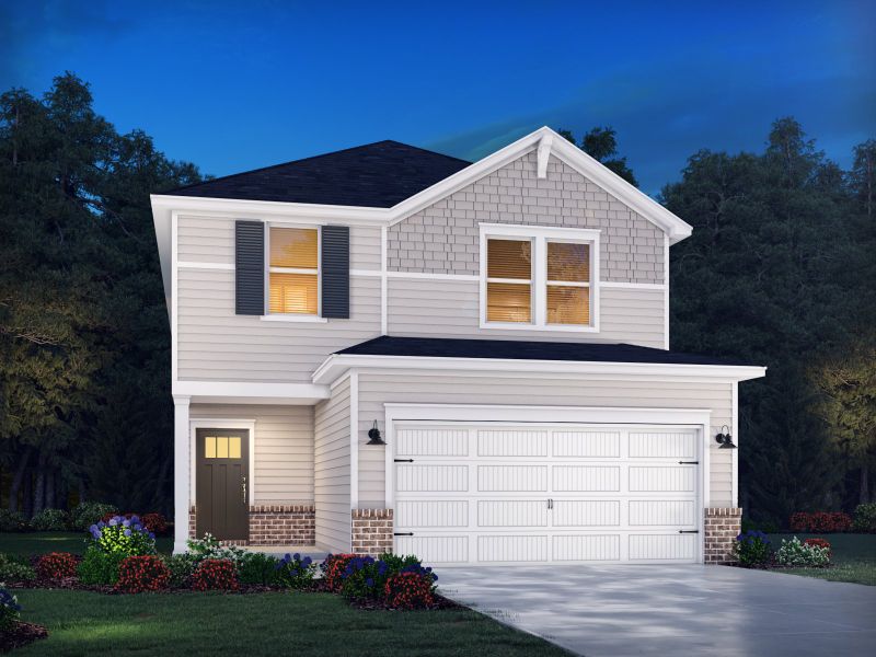 Front exterior of a new home in Waterside - Boardwalk Series, Longs, SC, highlighting curb appeal (Image 1).