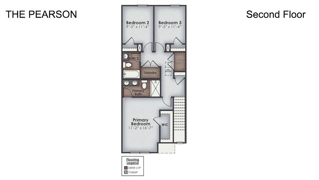 2D floor plan layout of this home in Waterside Townhomes, Surf City, NC (Image 4).