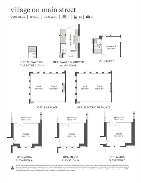 You'll find the optional media room, 4th bath, electric fireplace, shower ILO tub for bath 2 and so much more in this lovely home!
