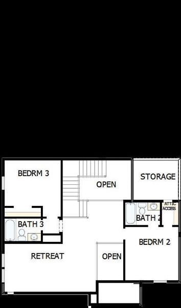 2D floor plan layout of this home in Terraces – Classics, Rockwall, TX (Image 3). 2D floor plan layout of this home in Terraces – Classics, Rockwall, TX (Image 3).