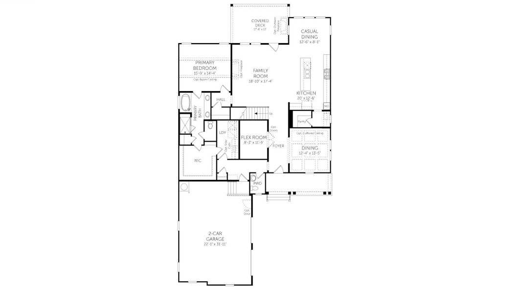 2D floor plan layout for the Juniper - 17947 by Dream Finders Homes in Garrett Farms, Thompson's Station, TN (Image 5).
