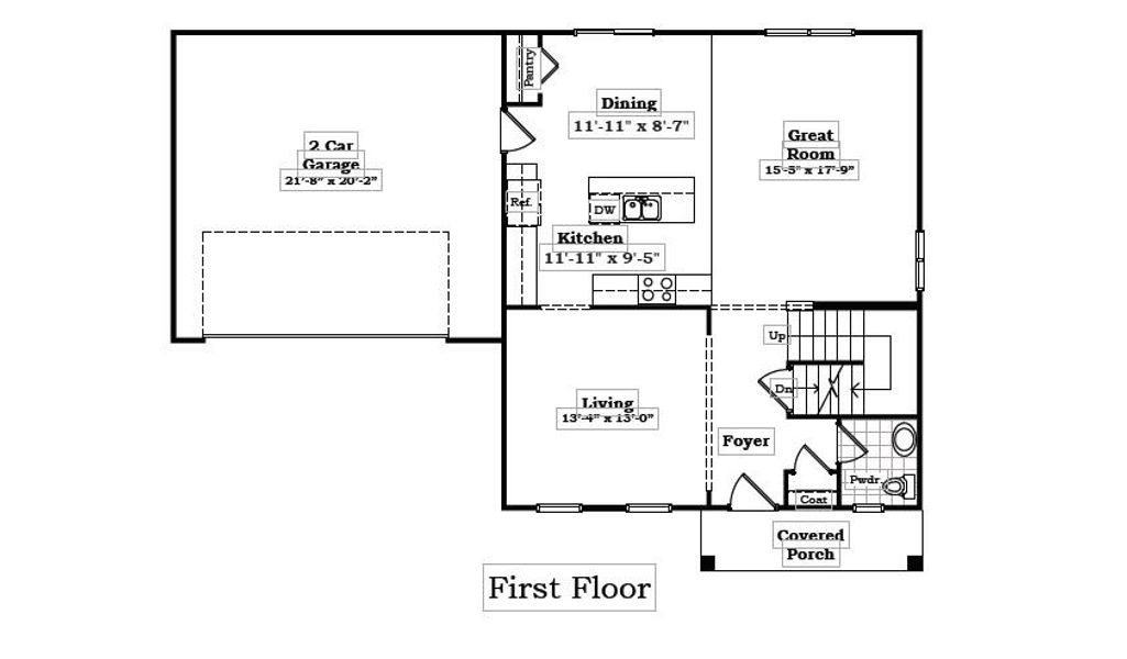 2D floor plan layout for the The Concord by Norfolk Homes in Individual Homes - Jackson County, Jackson, MI (Image 3). 2D floor plan layout for the The Concord by Norfolk Homes in Individual Homes - Jackson County, Jackson, MI (Image 3).