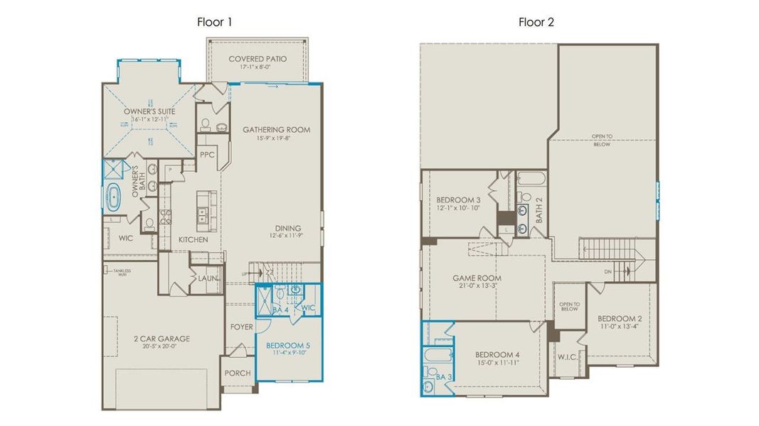 2D floor plan layout of this home in Overland Grove, Forney, TX (Image 4).
