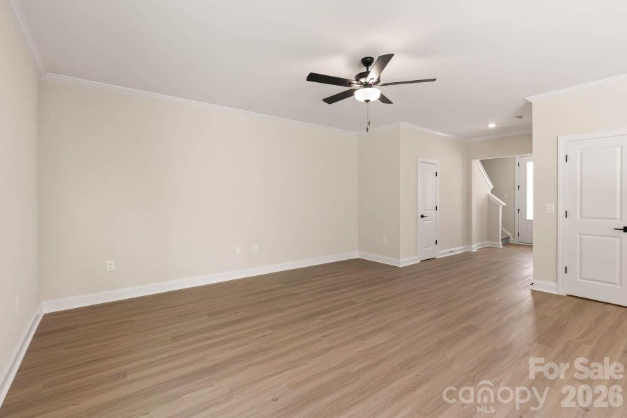 front entry into family room