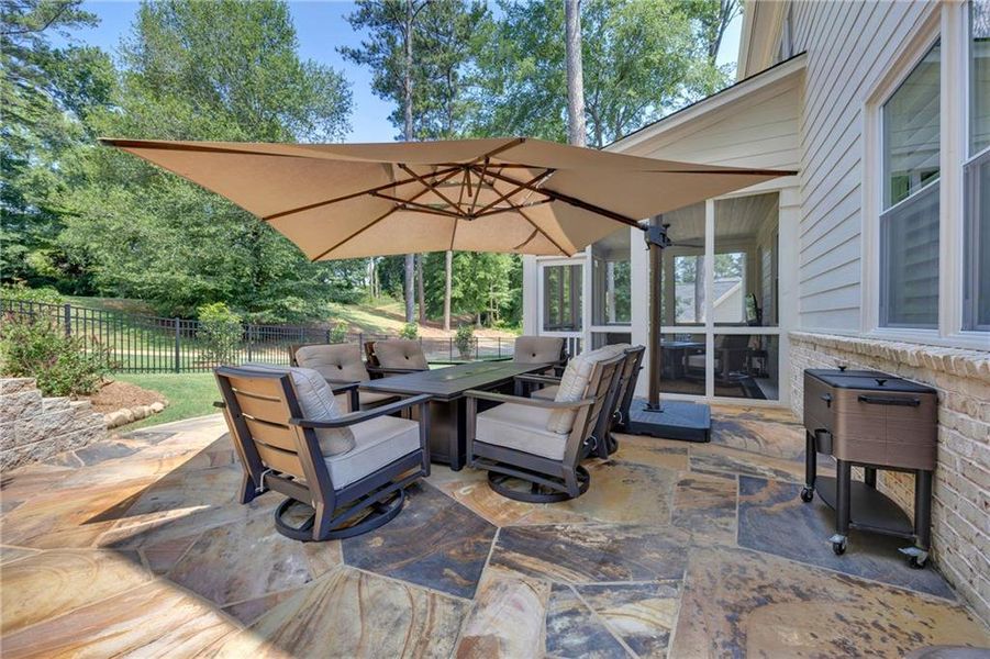 Exterior details and patio area of a home in , Covington (Image 3). Exterior details and patio area of a home in , Covington (Image 3).