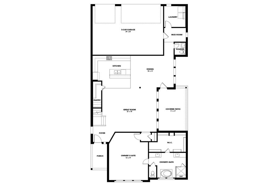 2D floor plan layout for the Nashville II by DRB Homes in Solterra Texas, Mesquite, TX (Image 2). 2D floor plan layout for the Nashville II by DRB Homes in Solterra Texas, Mesquite, TX (Image 2).