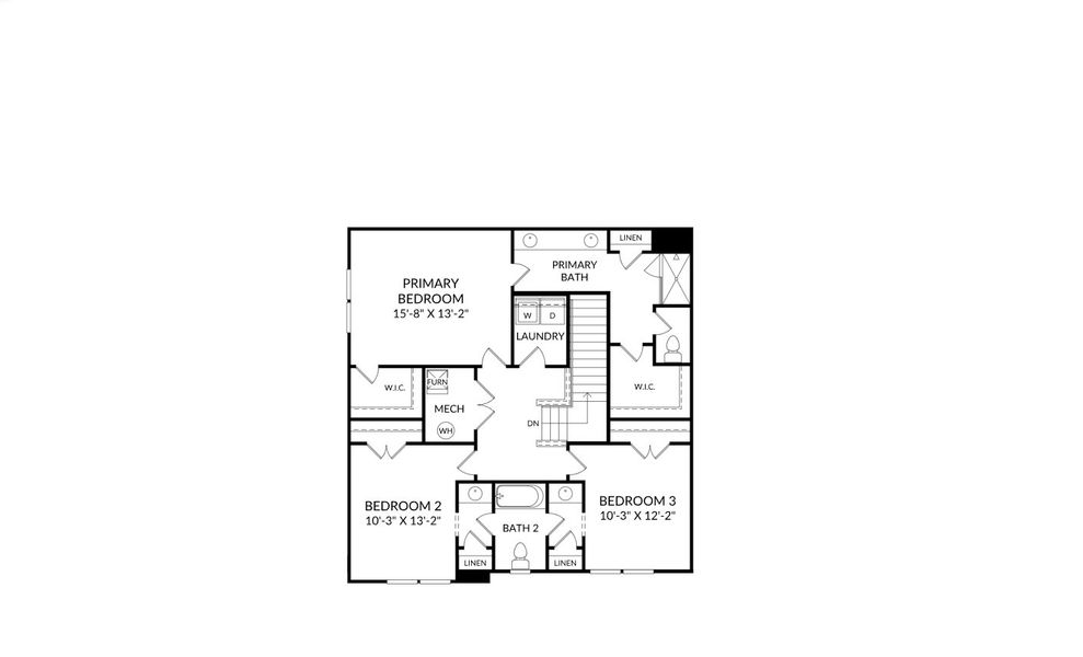2D floor plan layout for the Vaughan by Stanley Martin Homes in Compass Pointe, Apollo Beach, FL (Image 4).