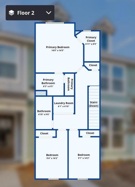 2D floor plan layout of this home in , Summerville, SC (Image 5).
