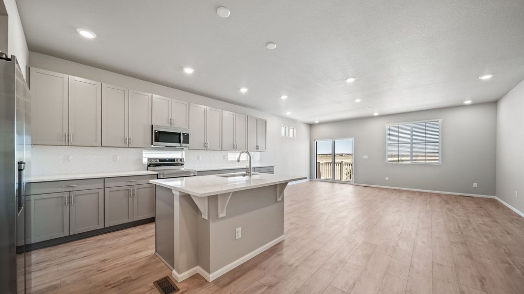 Furnished interior view inside a new home in Reunion, Commerce City (Image 8). Furnished interior view inside a new home in Reunion, Commerce City (Image 8).