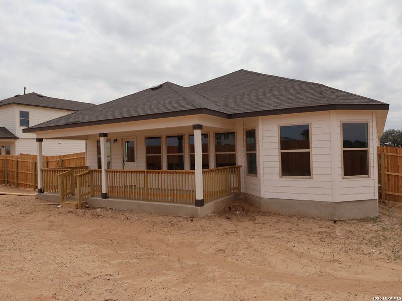 Exterior details and patio area of a home in Hickory Ridge, Elmendorf (Image 3). Exterior details and patio area of a home in Hickory Ridge, Elmendorf (Image 3).
