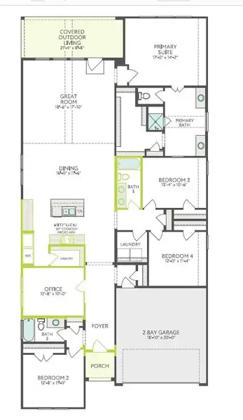 2D floor plan layout of this home in Harvest Point at Clopton Farms, Montgomery, TX (Image 3).
