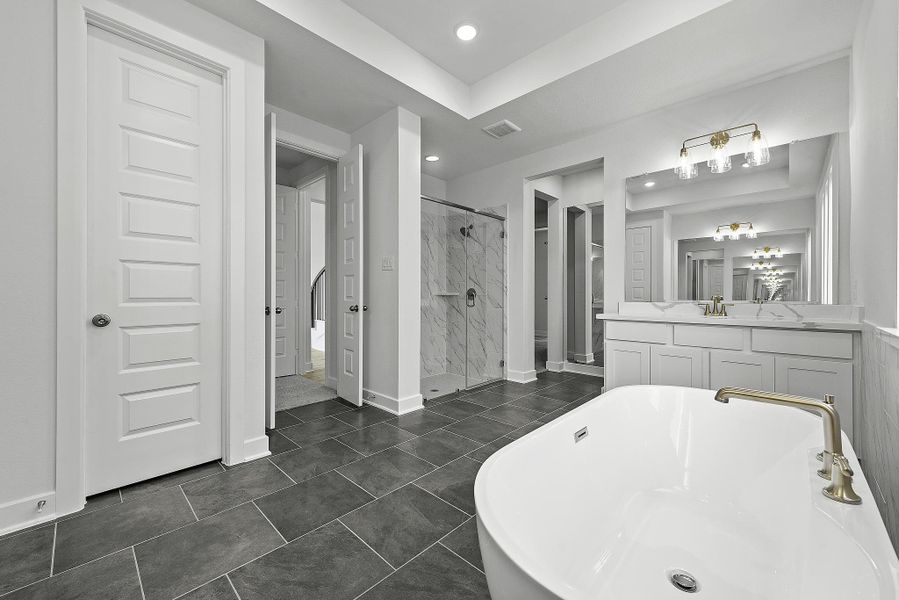 Furnished interior view inside a new home in Bridgeland, Cypress (Image 6).