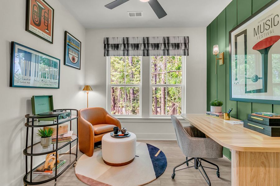Representative furnished interior of a home built from the The Greenbelt by David Weekley Homes in Crosscreek Walk – Overlook, Charleston (Image 5). Representative furnished interior of a home built from the The Greenbelt by David Weekley Homes in Crosscreek Walk – Overlook, Charleston (Image 5).